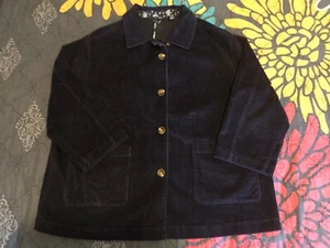 Isaac Mizrahi Live Blue Corduroy Jacket Chore Coat Barn 3/4 Sleeve Women’s 1X - Picture 1 of 8