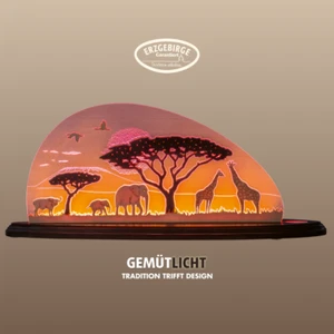 WEIGLA - Schwibbogen Erzgebirge I motivo Safari I lámpara decorativa LED única - Imagen 1 de 4