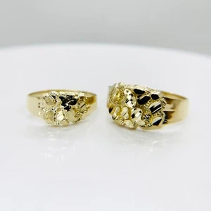 10 Karat massiv Gold Nugget klassisch einfach Statement Band Ring II für Männer Frauen - Bild 1 von 6