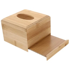 Cubo de pañuelos caja soporte de pañuelos baño almacenamiento caja de pañuelos cubierta rectangular - Imagen 1 de 12