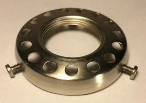 New 2 1/4" Fitter Screw-on Brass Uno Shade Holder Satin Nickel Finish - Picture 1 of 6