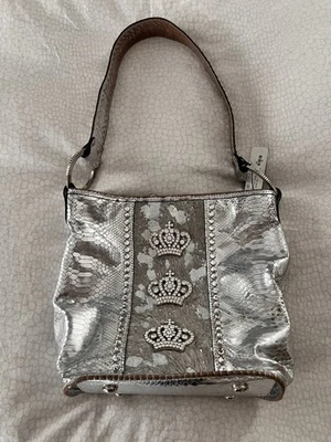 Nuevo con etiquetas Bolso de Mano Raviani Piel de Serpiente Estrás Coronas Raro Único Hecho a Mano en EE. UU. Foto 1 de 4