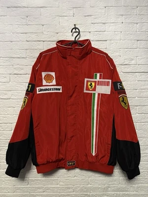 Vintage Ferrari F1 Racing Bomber Jacket Bridgestone Shell Huge Logo Y2K Sz XL - Image 1 of 4