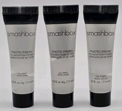 3 x Smashbox Photo Finish Smooth & Blur Primer Mini Travel Size 0.25 oz Each - Image 1 of 2