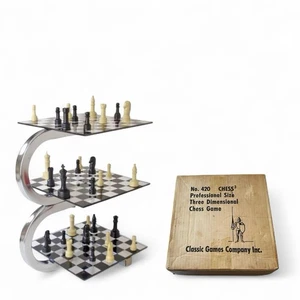 VTG 1970 3-D Chess Classic Games Co. Chrome #420 Rare - Picture 1 of 13