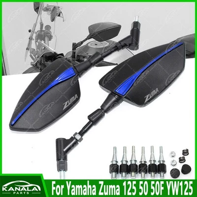 For Yamaha Zuma 125 50 YW125 1Set CNC Universal Left Right Rear Rearview Mirrors - Image 1 of 4