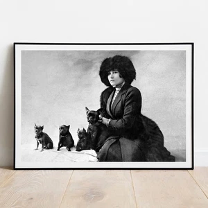 Photo Colette and her Dogs vintage dog photo print wall art dog print dog art - Picture 1 of 8