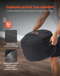  Bolsa de arena de entrenamiento, bolsas eléctricas de entrenamiento de alta resistencia con asas, 100 lbs/45 kg Slam - Imagen 1 de 10