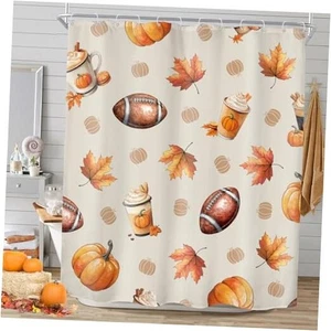 Autumn Fall Shower Curtain 60Wx72L Inch 60"W x 72"L (Pack of 1) Autumn Sports - Picture 1 of 8
