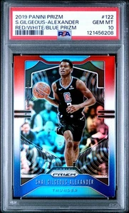 Shai Gilgeous-Alexander 2019 Panini Prizm #122 rojo blanco azul Prizm - PSA 10 - Imagen 1 de 2