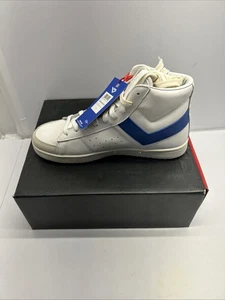 Pony M-Pro High Schnürschuh Weiß Blau Sportschuh - Leder Herren Gr. 8,5 Neu - Bild 1 von 9