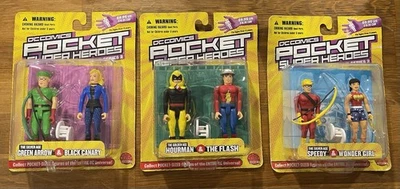 3 figuras de acción de superhéroes de bolsillo de DC Comics flecha verde canario flash rápido Foto 1 de 4