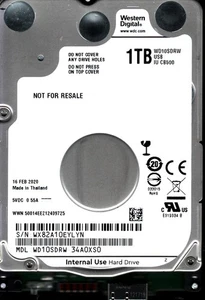 WD10SDRW-34A0XS0 S/N: WX82A WESTERN DIGITAL 1TB THAILAND FEB 2020 - Picture 1 of 2