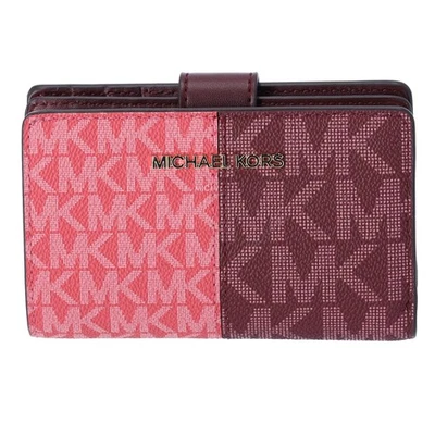 Portafoglio Michael Kors Jet Set Medium Bifold Zip Firma Monete Sangue di Bue Multi MK - Immagine 1 di 4