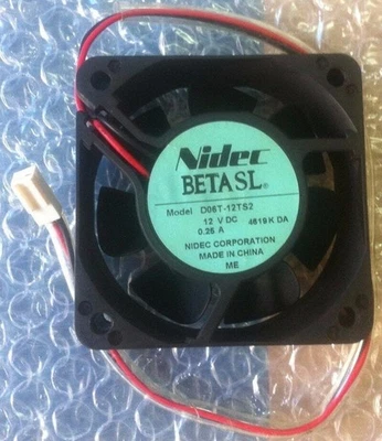 NIDEC 60*60*25mm DC 12V 0.25A D06T-12TS2 6CM 2 Wire Cooling Fan - Image 1 of 4