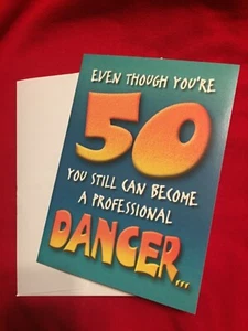 Tarjeta de felicitación traviesa humor divertido broma sarcástica feliz 50 cumpleaños vintage - Imagen 1 de 2