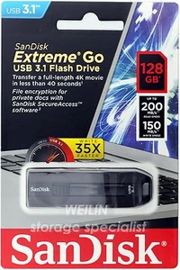 SanDisk 128 GB CZ800 Extreme GO USB 3.1 flash Thumb Flash Drive stick 200MB 128G - Picture 1 of 4