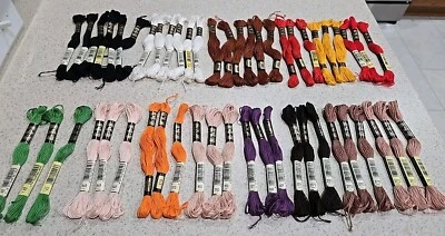 Bulk Buy DMC Embroidery Floss Total Lot of 51 Skeins in Qty of 6 or 3 NOS - Image 1 of 4