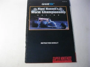 Nigel Mansell's World Championship Racing SNES instruction manual only  - Picture 1 of 2