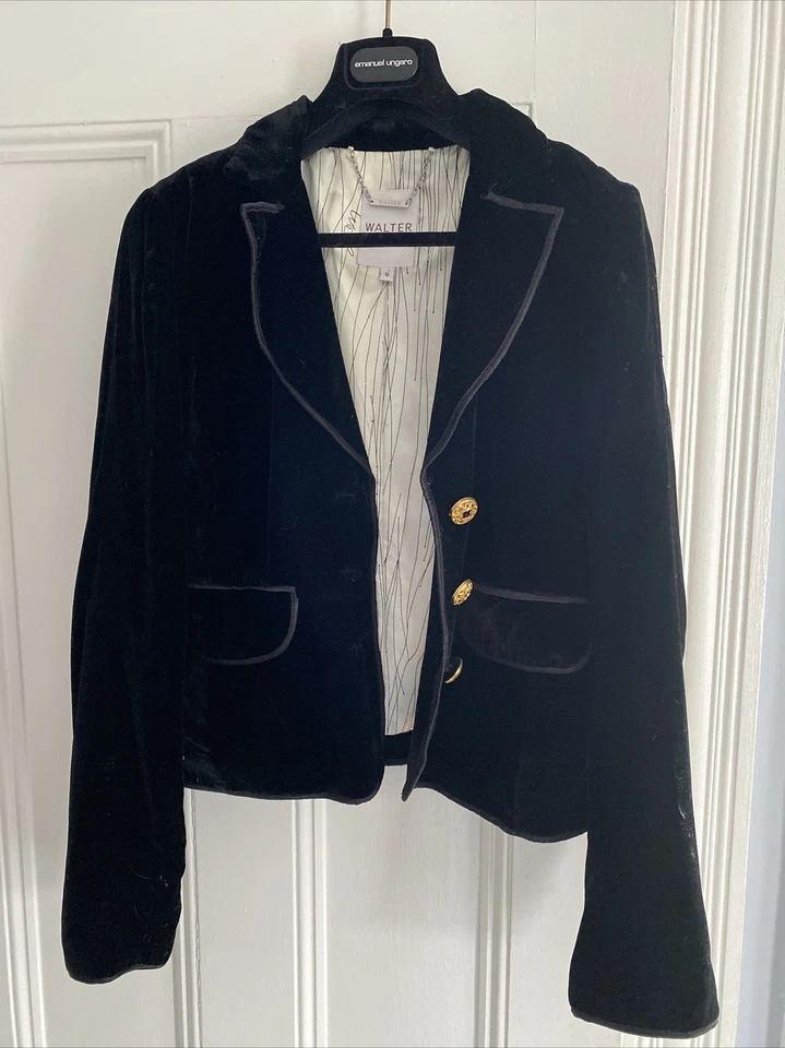 Walter Chaqueta a medida Terciopelo Negro Botones Dorados Fabulosa Muy Rica Look Foto 1 de 4