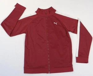 Puma Dark Red & White Zip Front Track Jacket Youth Boys NWT - Picture 1 of 1