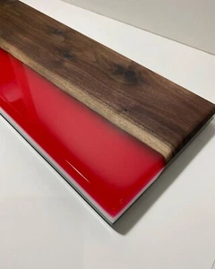 Tabla de servir charcutería de diseño italiano/nogal negro y aceite epoxi nueva personalizada - Imagen 1 de 12