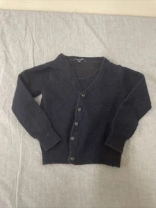 ASTON MARTIN 3y boys 5 button navy blue wool & nylon cardigan sweater FS Charity - Picture 1 of 8