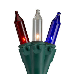 Northlight 100-Count Red, White, Blue 4th of July Mini Light Set, Green Wire