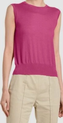 Suéter Agnona Para Mujer Rosa Sin Mangas Acanalado Cachemira Cuello Redondo Talla Pequeña $850 Foto 1 de 4