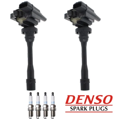2 Ignition Coil & 4 Denso Platinum Spark Plug For Mitsubishi Lancer 2.0L l4 - Image 1 of 4