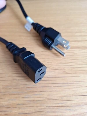 x1 US to C13 1.8m MAINS POWER CABLE MONITOR PC KETTLE LEAD USA 3 PIN AMERICA - Image 1 of 2