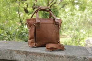 Handtasche für Damen, Leder Beuteltasche, Umhängetaschen für Sie, braun Tote Bag - Bild 1 von 6
