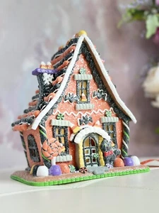 Kurt Adler LED light up Halloween Gingerbread Cookie Candy Haunted House 9.5” - Picture 1 of 11