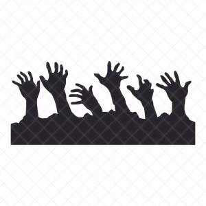 Zombie Hands Vinyl Decal | Halloween Horror Silhouette Sticker - Picture 1 of 6