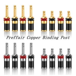 4 Piezas Poste de Encuadernación de Altavoz HIFI Cobre Jack Plug Banana Conector Enchufe Terminal - Imagen 1 de 11