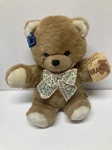 Applause Teddy Bear Plush 16" Bravo "Fluffy" Tan Brown Hard Eyes and Nose VTG - Picture 1 of 8