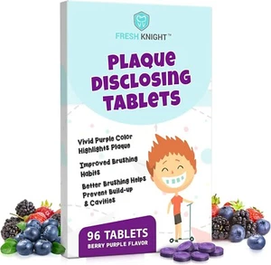 96 Count Plaque Dental Disclosing Tablets for Kids or Adults Shows Plaque Helps - Picture 1 of 9