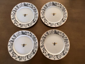 4 piatti Williams Sonoma Bee porcellana diametro 10 1/2" nuovi con etichetta - Foto 1 di 6