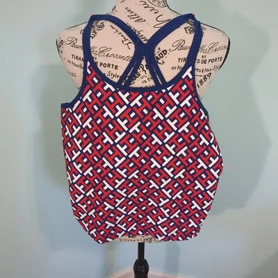 Regata feminina Tommy Hilfiger Sport activewear vermelha/branca/azul grande - Imagem 1 de 4