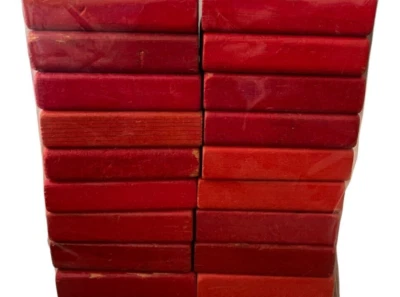 72 Vtg Playskool Red Wooden Building Blocks Toy Rounded Edges 3.5" L x 1.5" W - Image 1 of 4