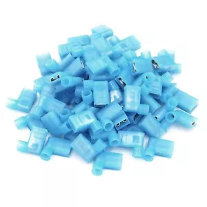 Installation Solutions 90 Degree Flag Spade Female 14/16 GA 100pc Terminals Blue - Picture 1 of 2