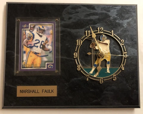 1999 Marshall Faulk St. Louis Rams Football 'SCORE' Card Enameled Wall Clock Cover