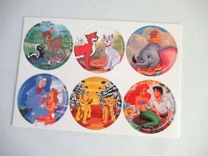 DISNEY MOVIE Uncut POGS Sheet Bambi Dumbo Cinderella Mermaid Lion King Aristocat - Picture 1 of 1