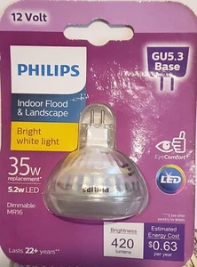 Philips LED 12V Indoor Flood Landscape 5.2W GU5.3 Bulbs #876 - Picture 1 of 2
