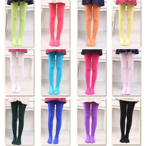 Girl Kid Ballet Dance Tights Opaque School Tights Uniform Footed Stocking Velvet - Picture 1 of 24