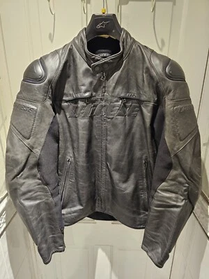 DAINESE FIGHTER BLACK LEATHER MOTORCYCLE MOTORBIKE SPORTS BIKE JACKET 58 XL - Image 1 of 4