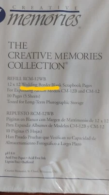 Creative Memories 12x12 Refill Pages In White With Wedding Border - Image 1 of 2