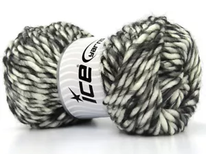 4-Skein Lot Armonia Lana Bulky Yarn Wool 4x100g/100m Black Grey White - Picture 1 of 4
