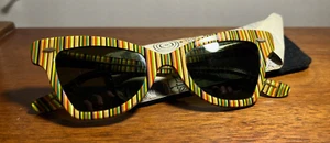 Gafas de sol vintage RAY BAN B&L alrededor de 1950-60 - rayas coloridas ojo de gato - Imagen 1 de 10