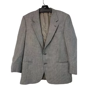 VTG 80s Valentino Uomo Men's Wool/Silk Blazer Jacket Check Italy Size 41S 7436 - Picture 1 of 9